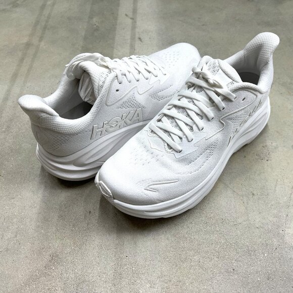 Hoka One One Clifton 10 Men's Triple White Running Shoes 1162030/WWH - New - Picture 1 of 6